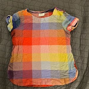 Maeve by Anthropologie plaid rainbow wool shirt